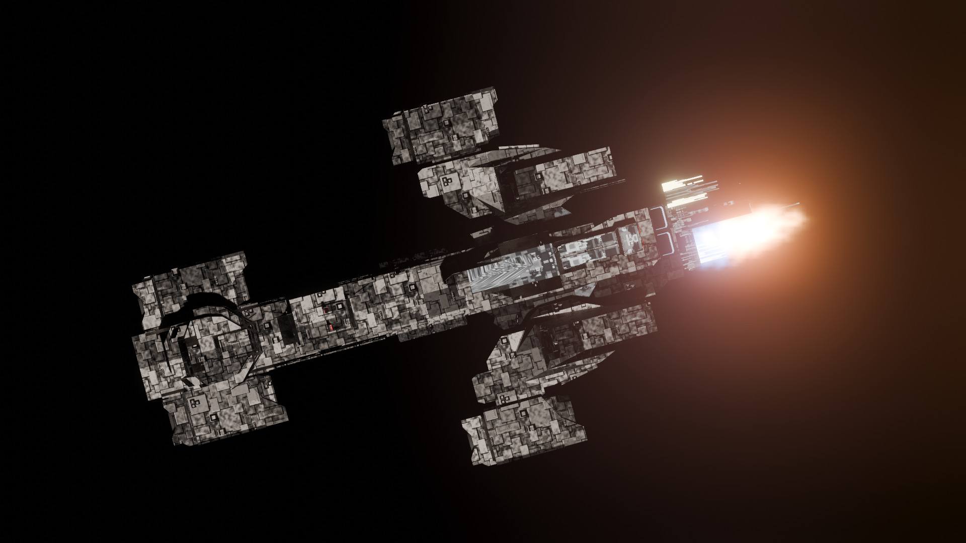 Spacecraft with planet 3D model_2