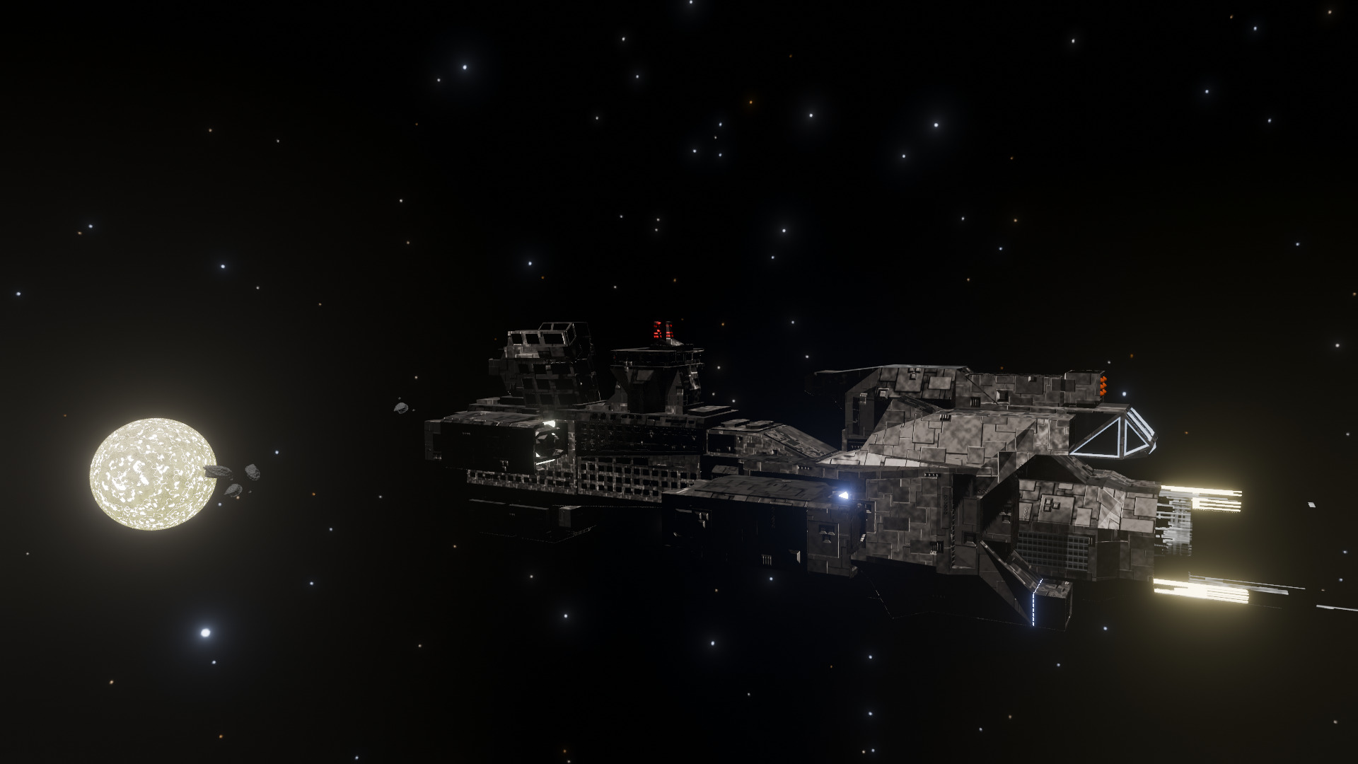 Spacecraft with planet 3D model_6