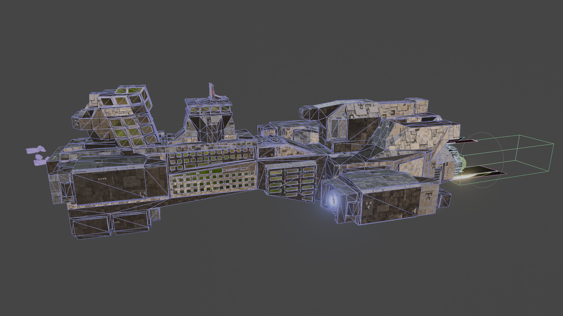 Spacecraft with planet 3D model_3