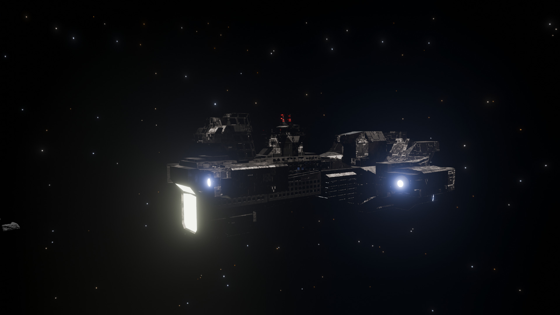 Spacecraft with planet 3D model_4