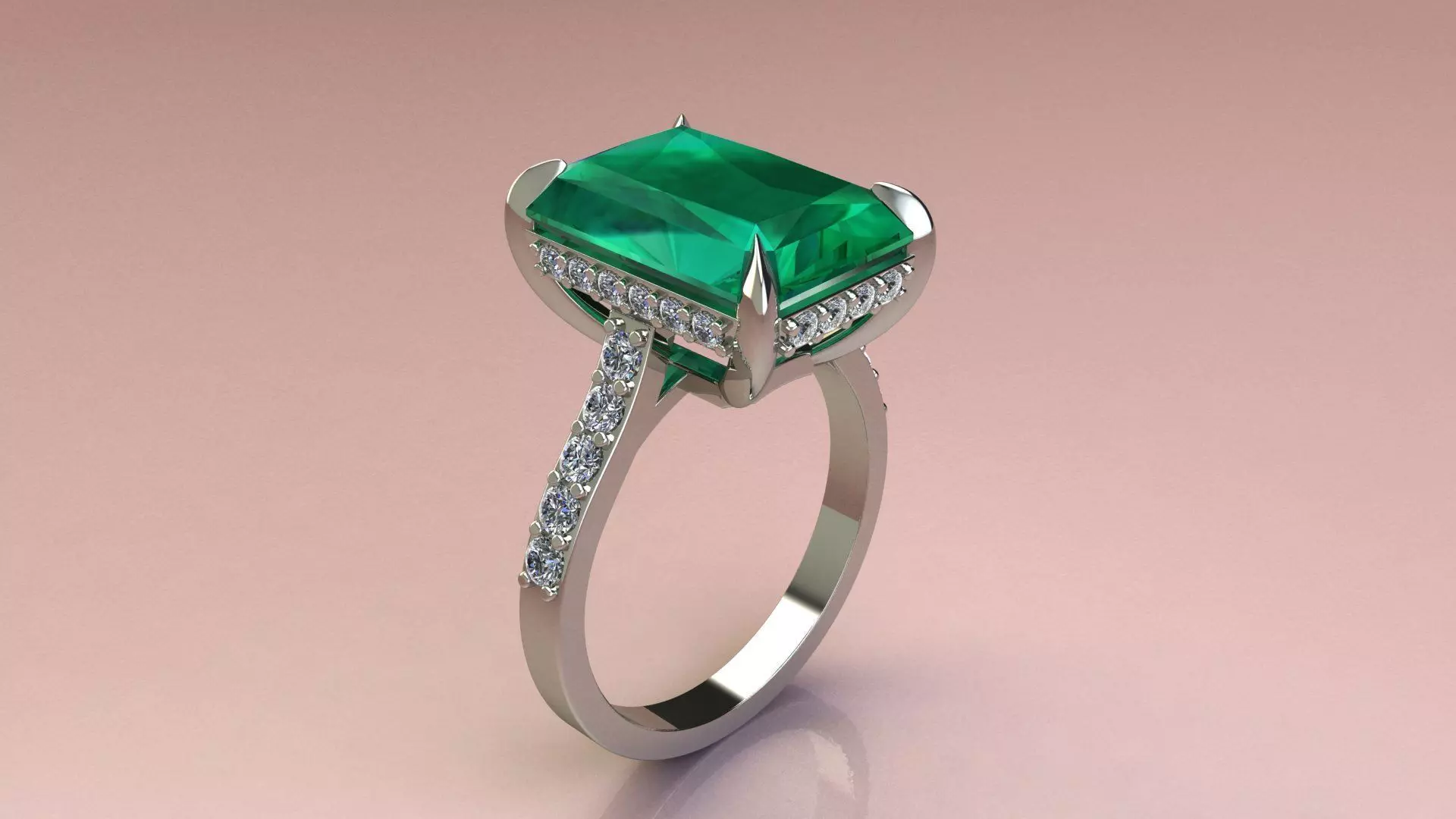 Emerald Ring 3D print model