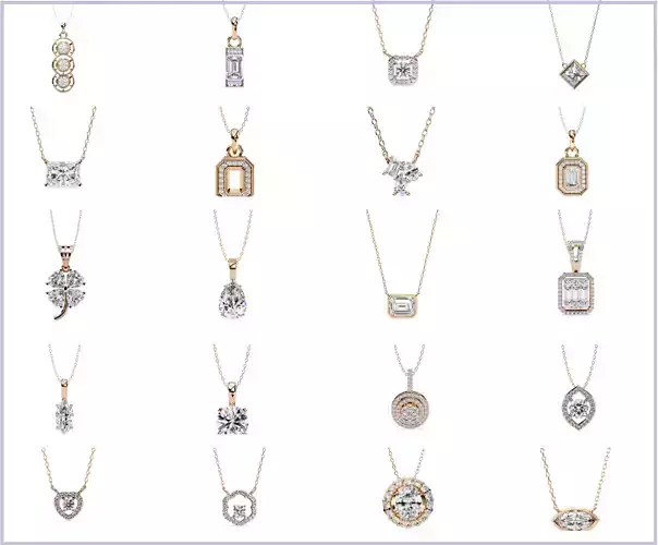 48 Solitaire Diamond Pendant 360 Animation Renders 3dm stl 3D Model Collection