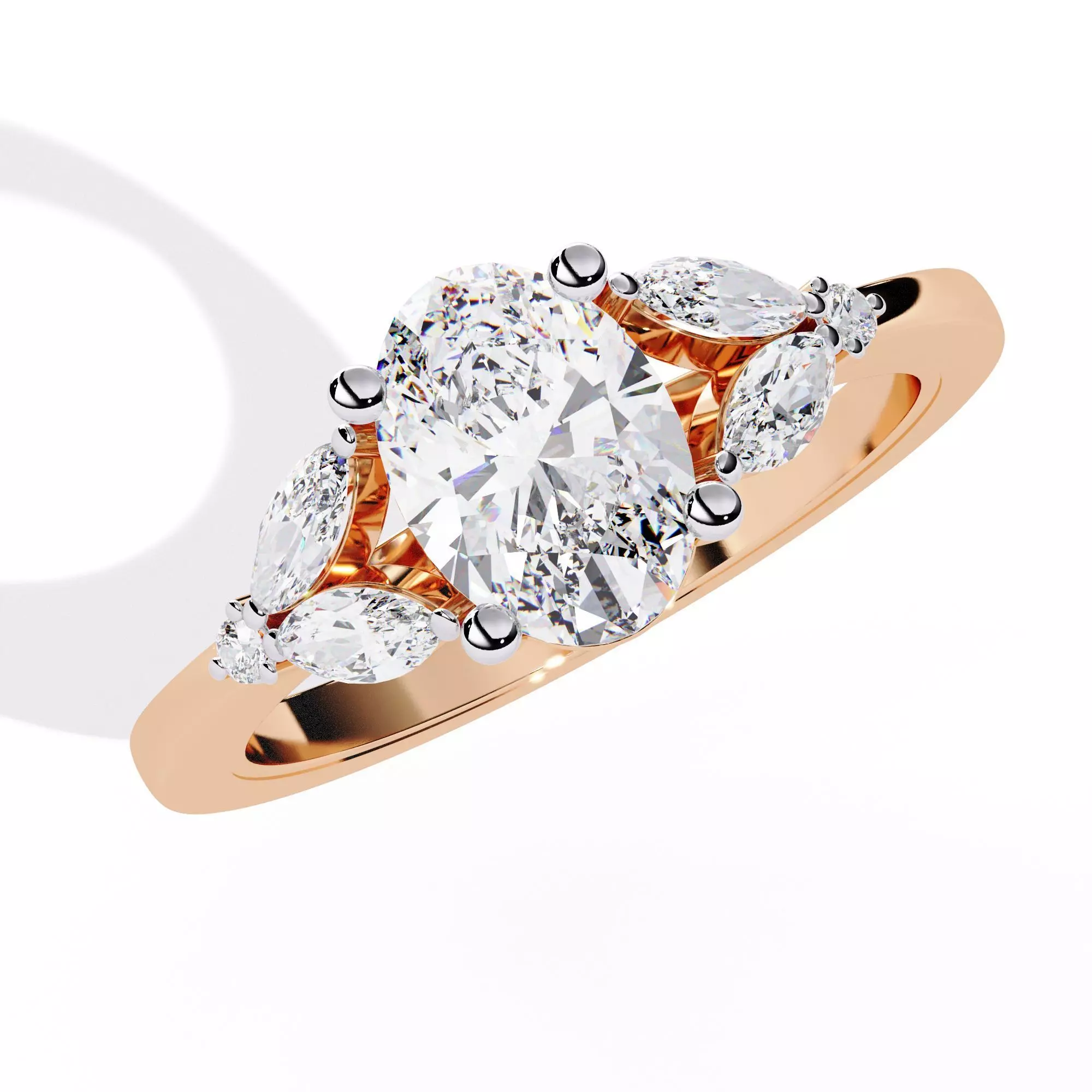 Solitaire Diamond Ring 360 animation renders 3dm stl details 3D print model