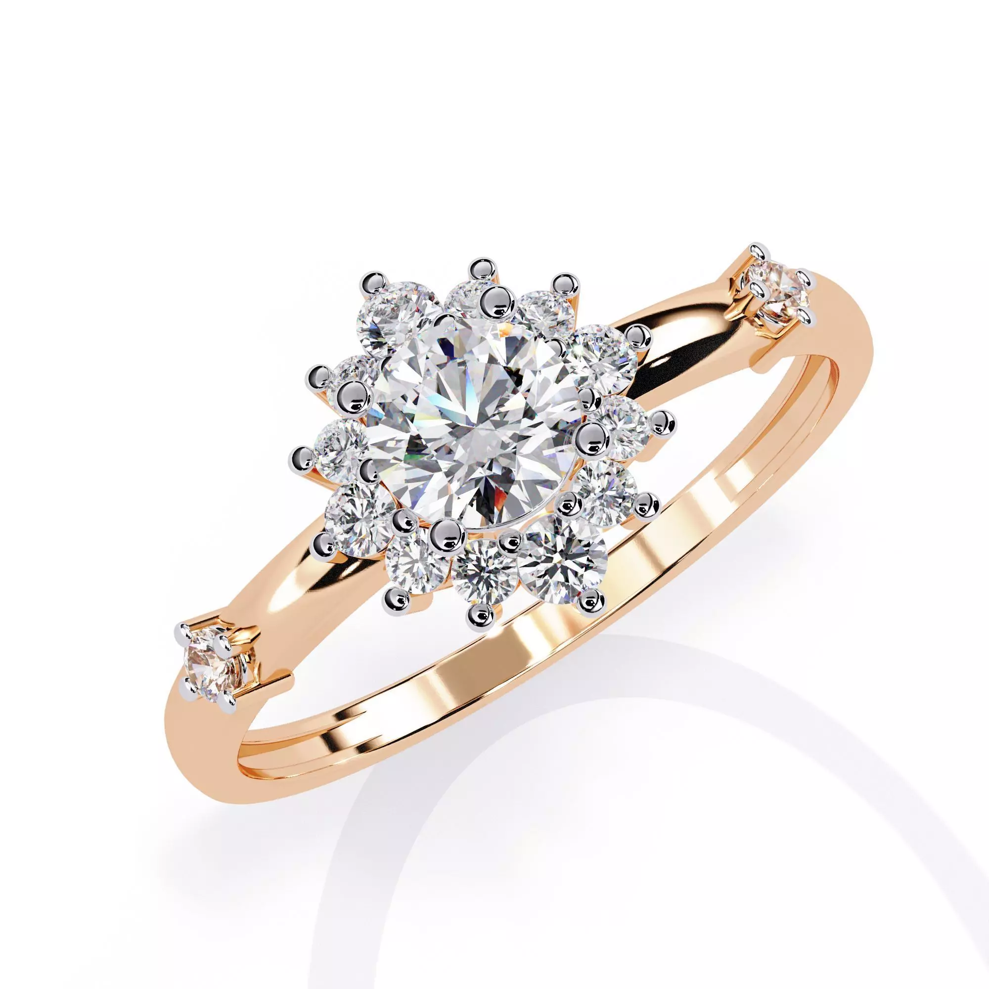 Solitaire Diamond Ring 360 animation renders 3dm stl details 3D print model