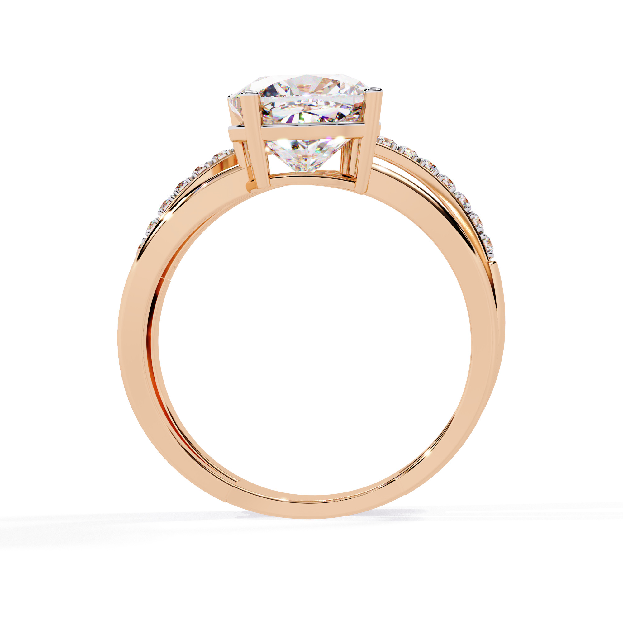 Solitaire Diamond Ring 360 animation renders 3dm stl details 3D print model_11