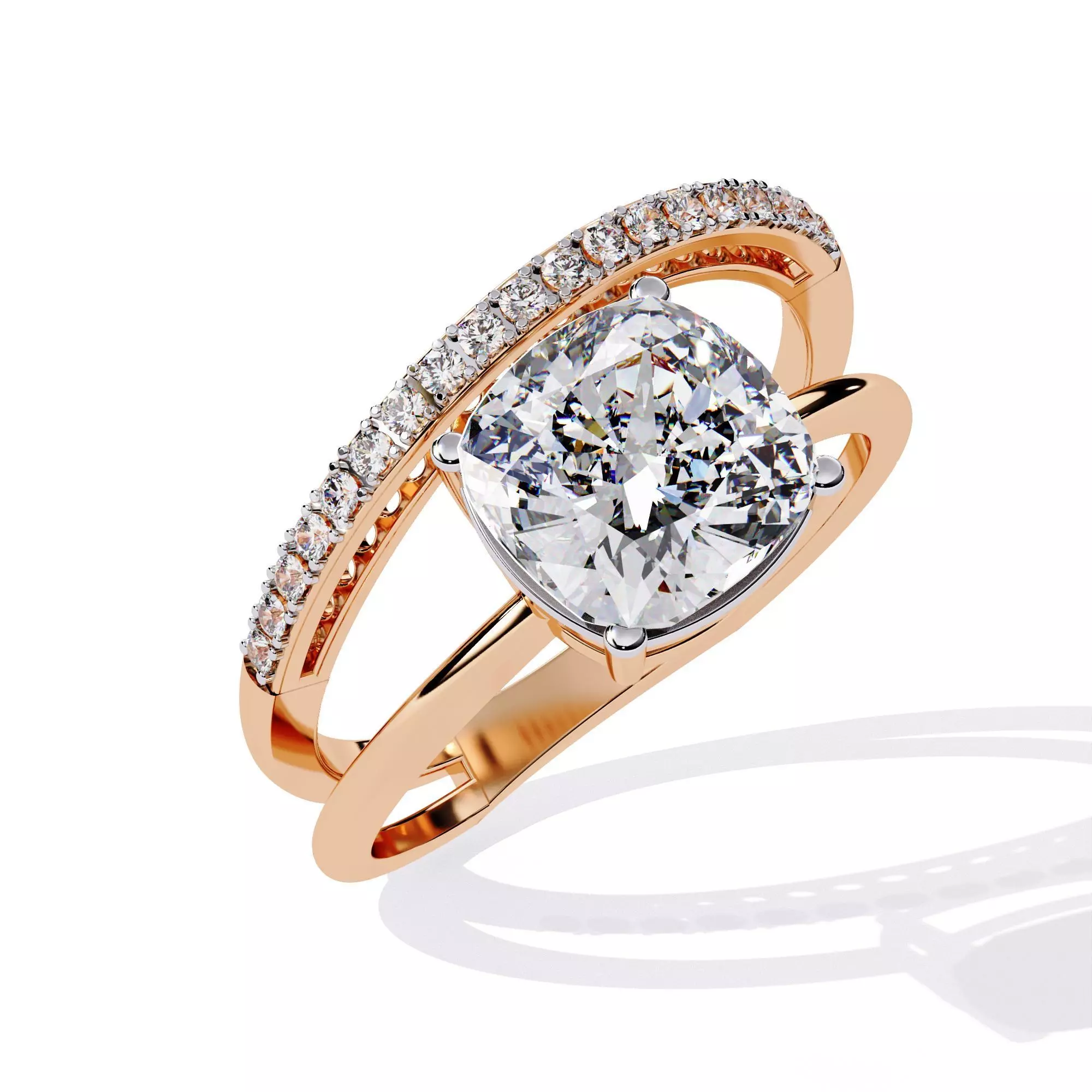 Solitaire Diamond Ring 360 animation renders 3dm stl details 3D print model_0