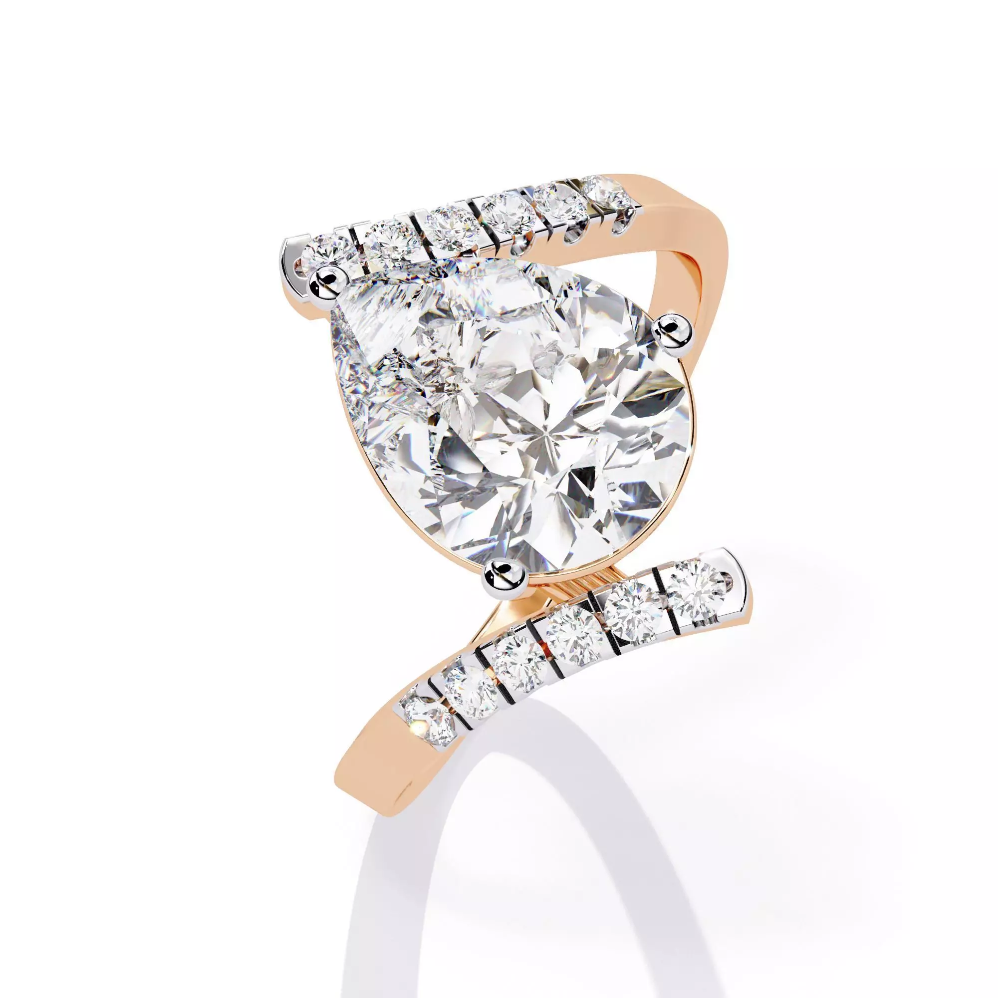 Solitaire Diamond Ring 360 animation renders 3dm stl details 3D print model