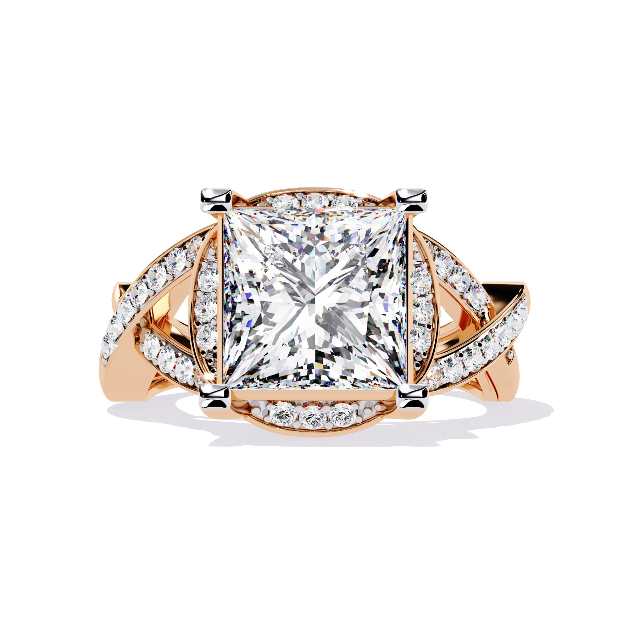 Solitaire Diamond Ring 360 animation renders 3dm stl details 3D print model_5