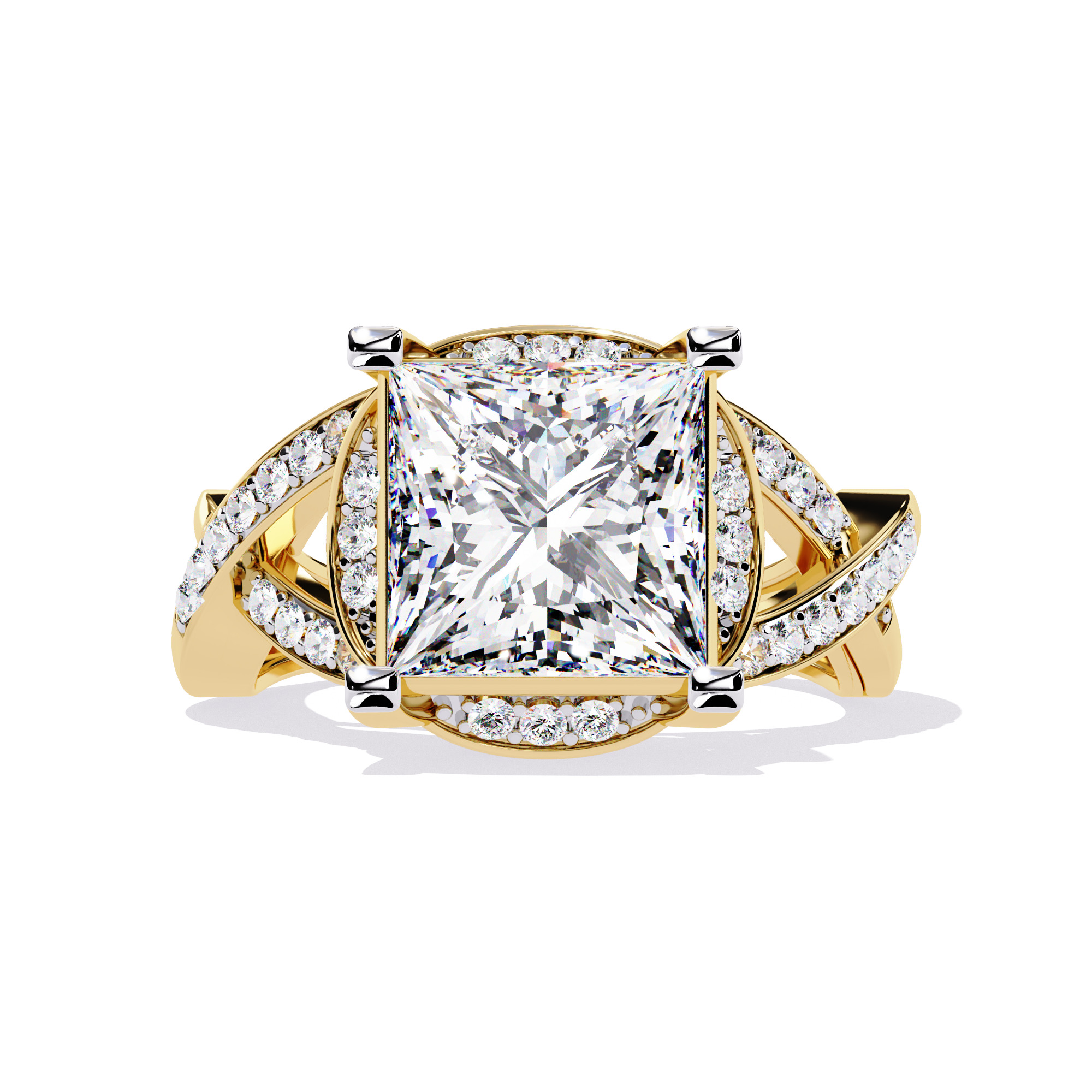 Solitaire Diamond Ring 360 animation renders 3dm stl details 3D print model_4