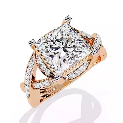 Solitaire Diamond Ring 360 animation renders 3dm stl details 3D print model