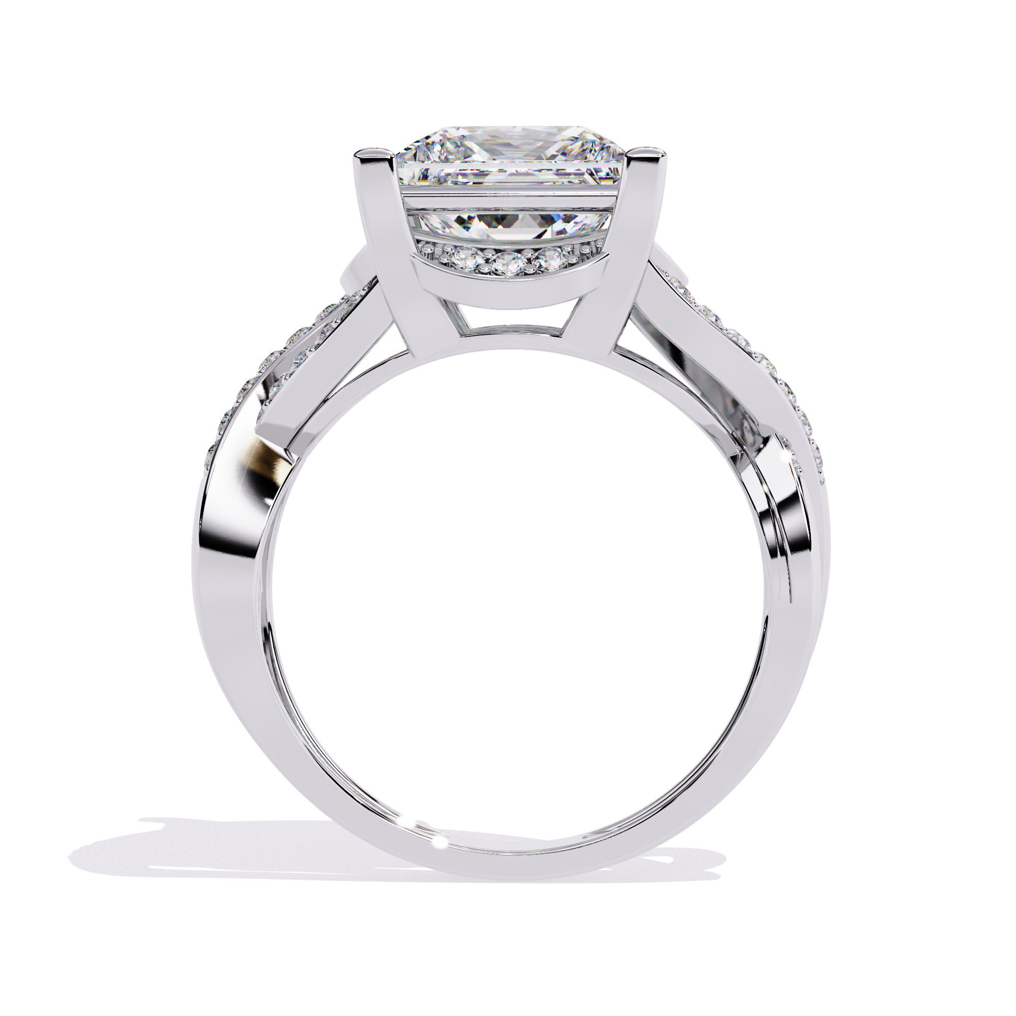 Solitaire Diamond Ring 360 animation renders 3dm stl details 3D print model_12