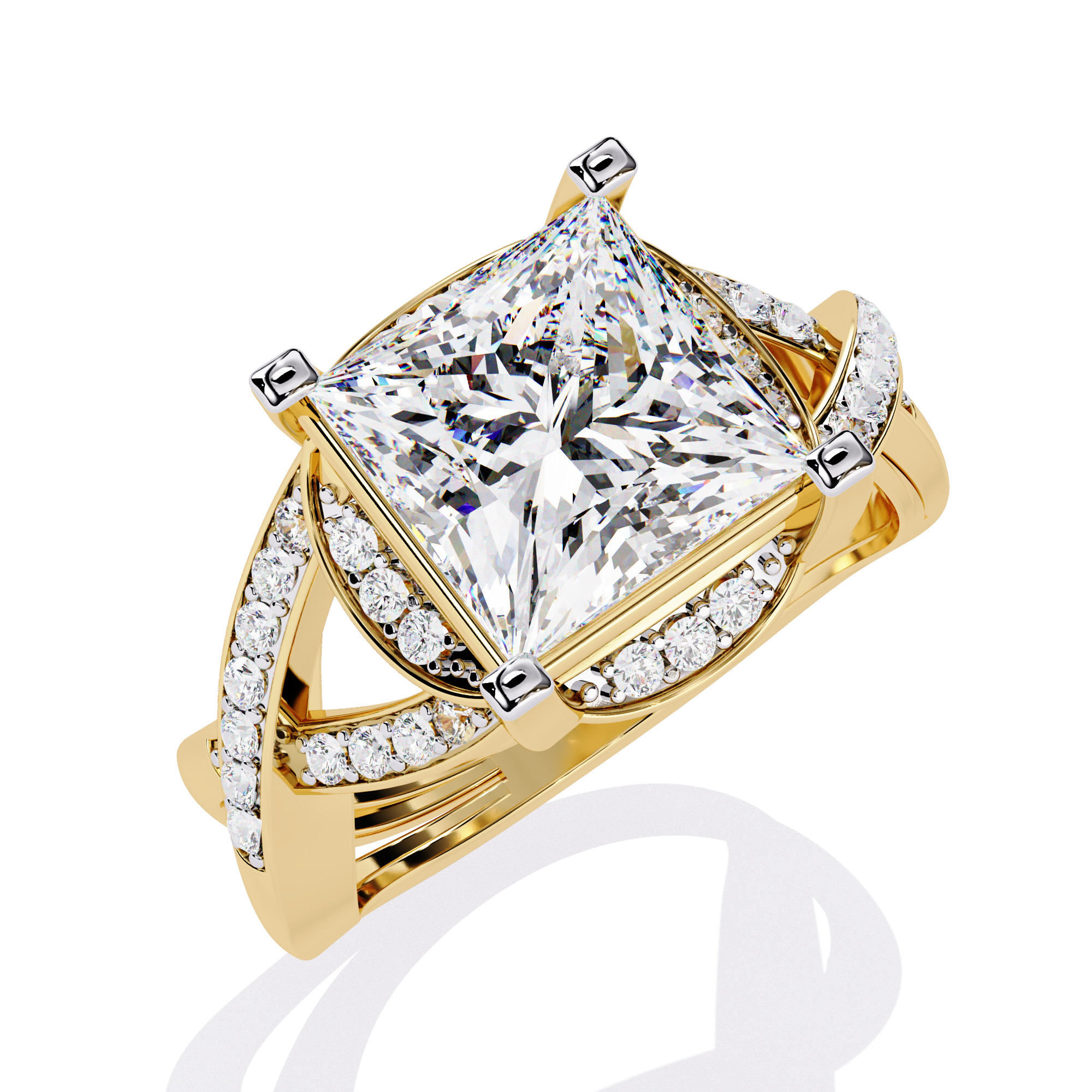 Solitaire Diamond Ring 360 animation renders 3dm stl details 3D print model_10