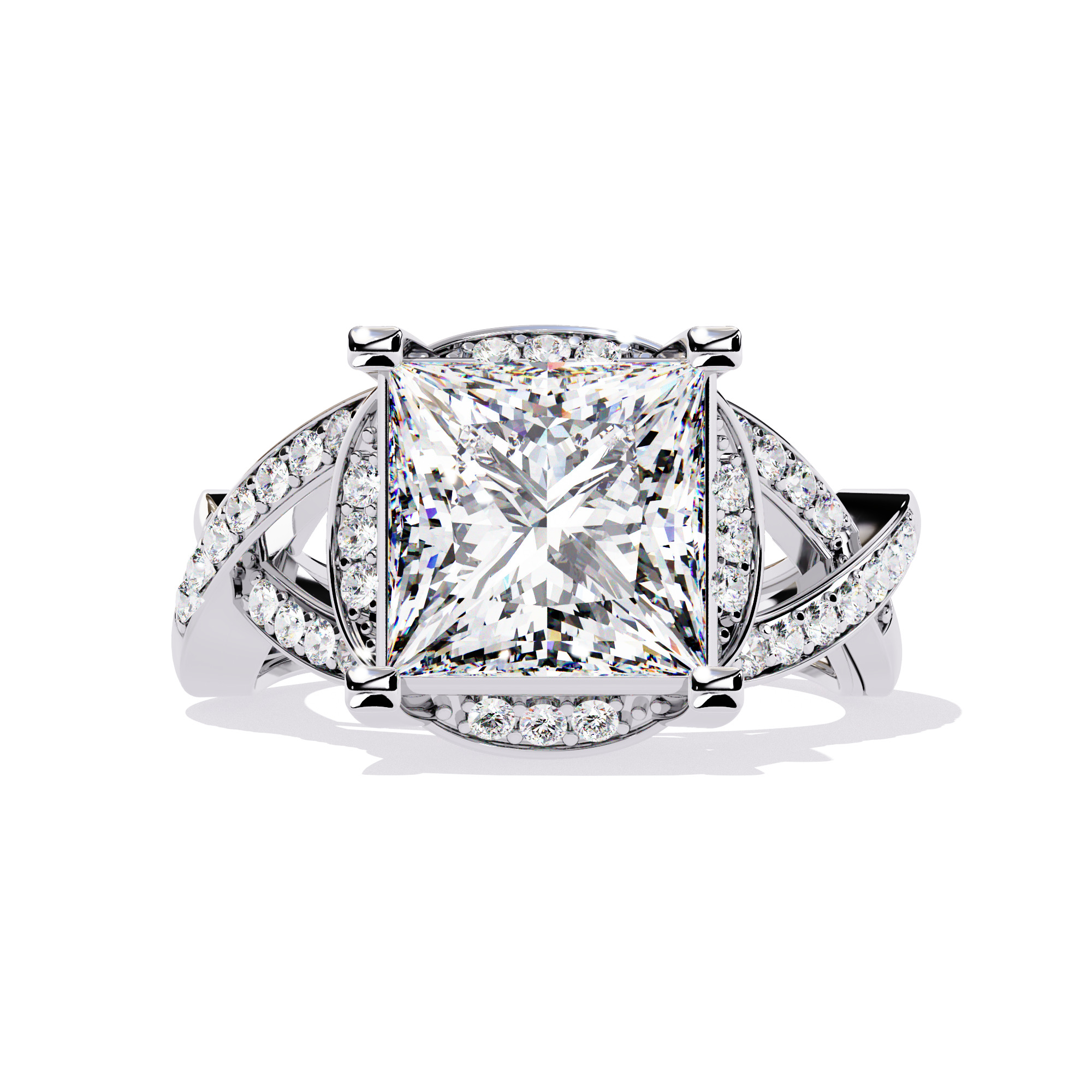 Solitaire Diamond Ring 360 animation renders 3dm stl details 3D print model_6
