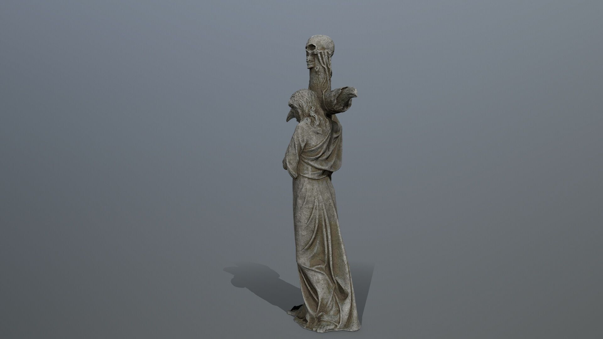 woman Statue Low-poly 3D model_9
