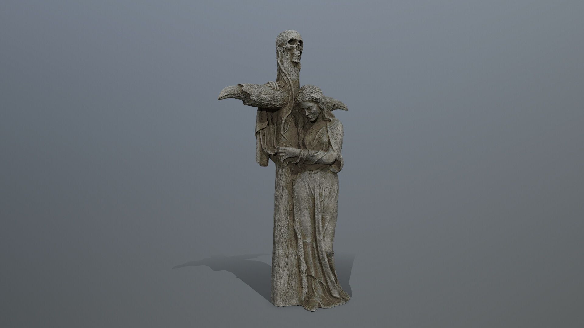 woman Statue Low-poly 3D model_11