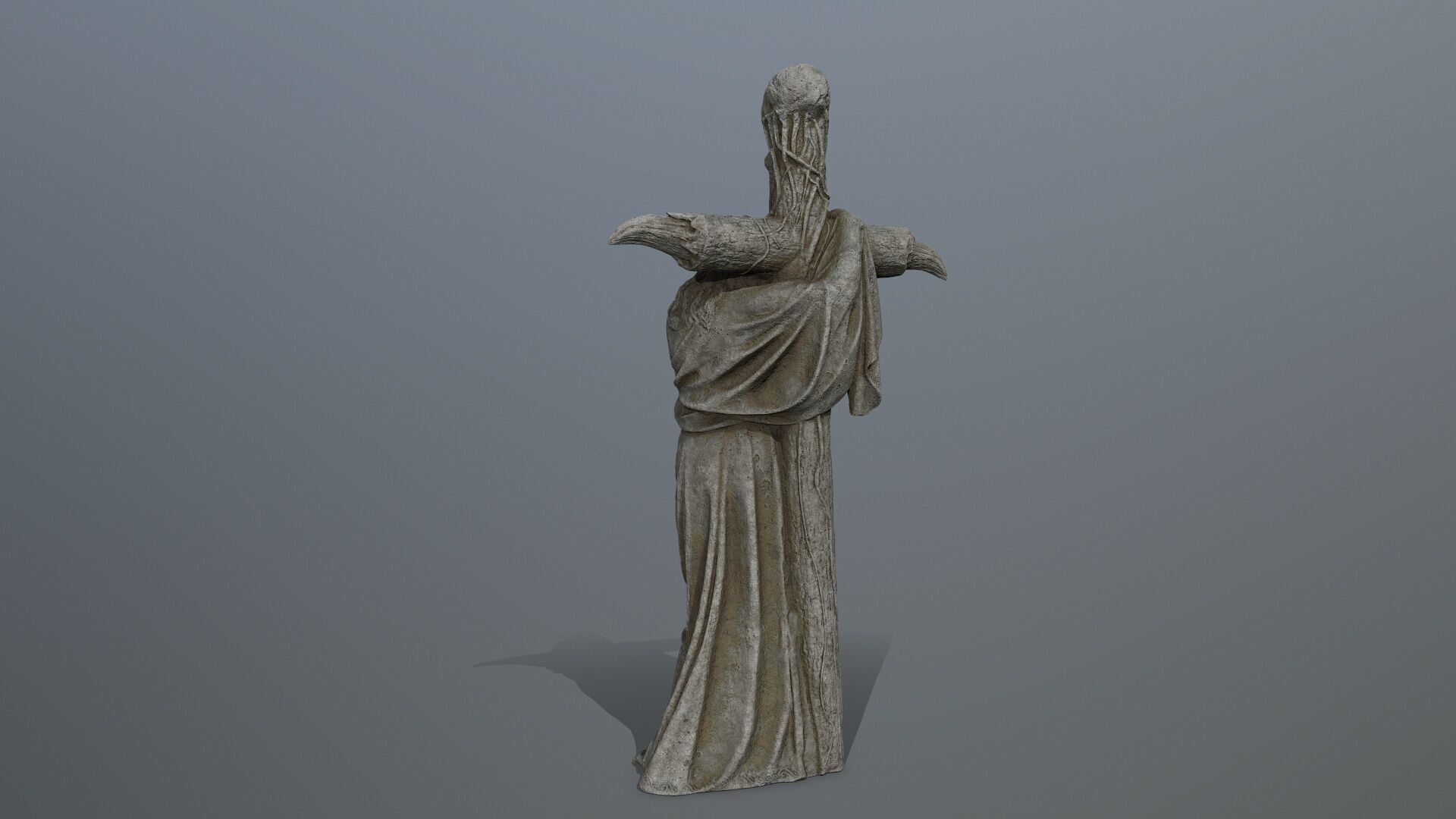 woman Statue Low-poly 3D model_7