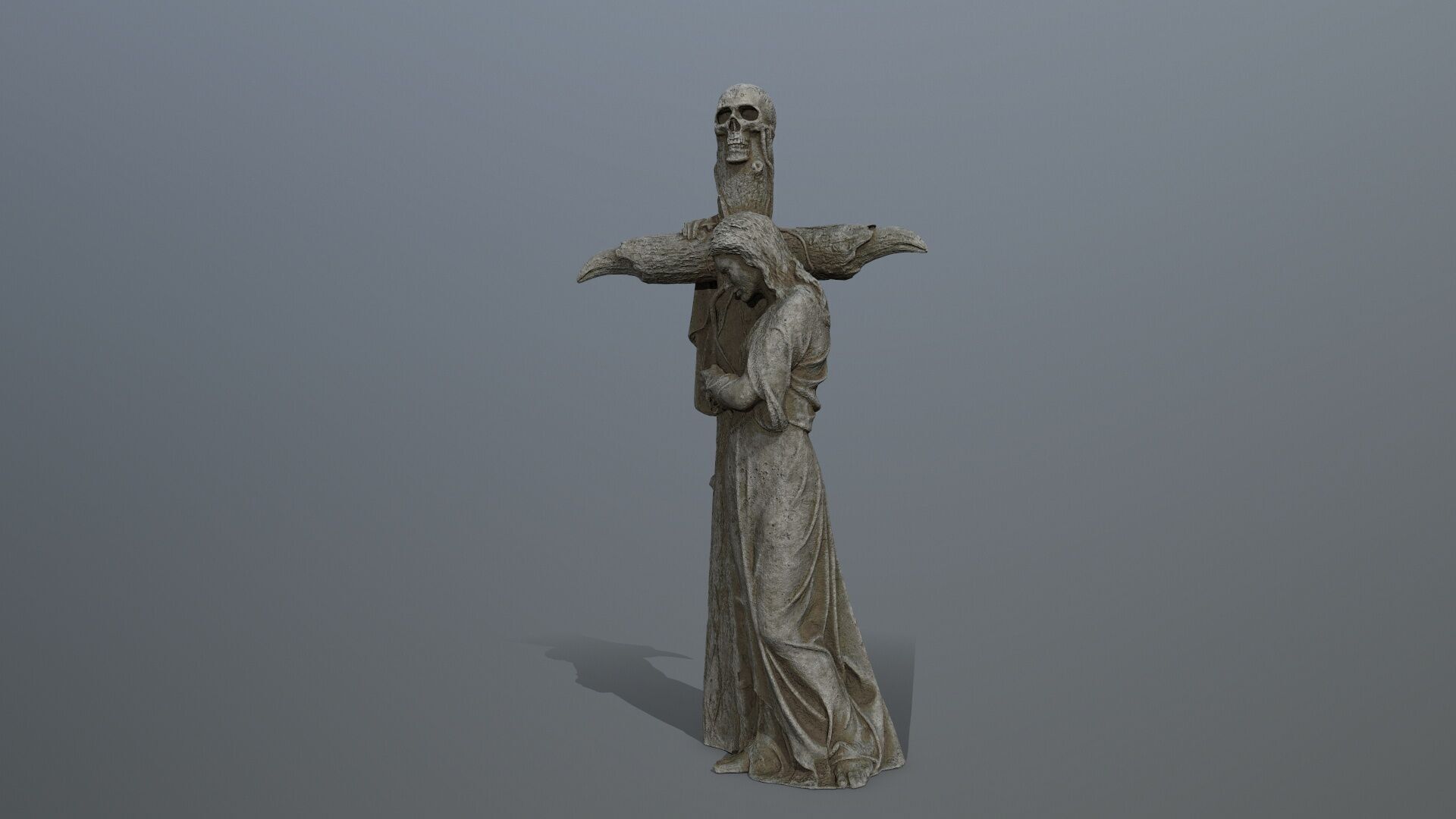 woman Statue Low-poly 3D model_10