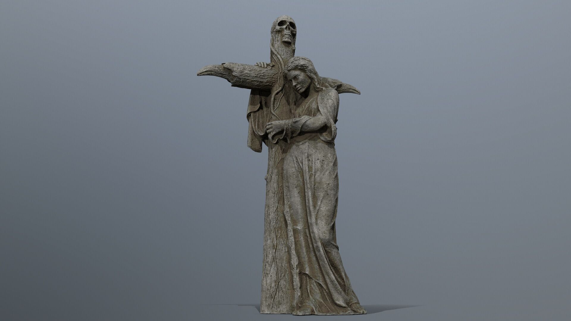 woman Statue Low-poly 3D model_1
