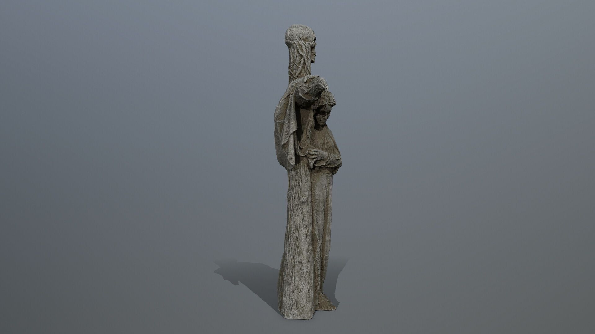 woman Statue Low-poly 3D model_5