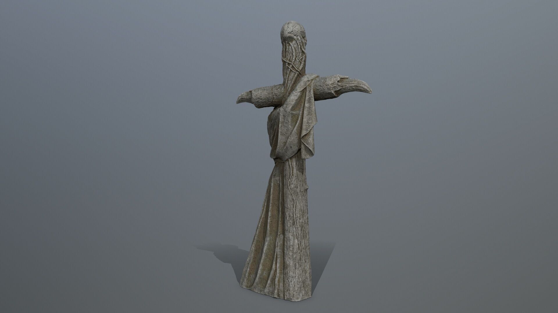 woman Statue Low-poly 3D model_6