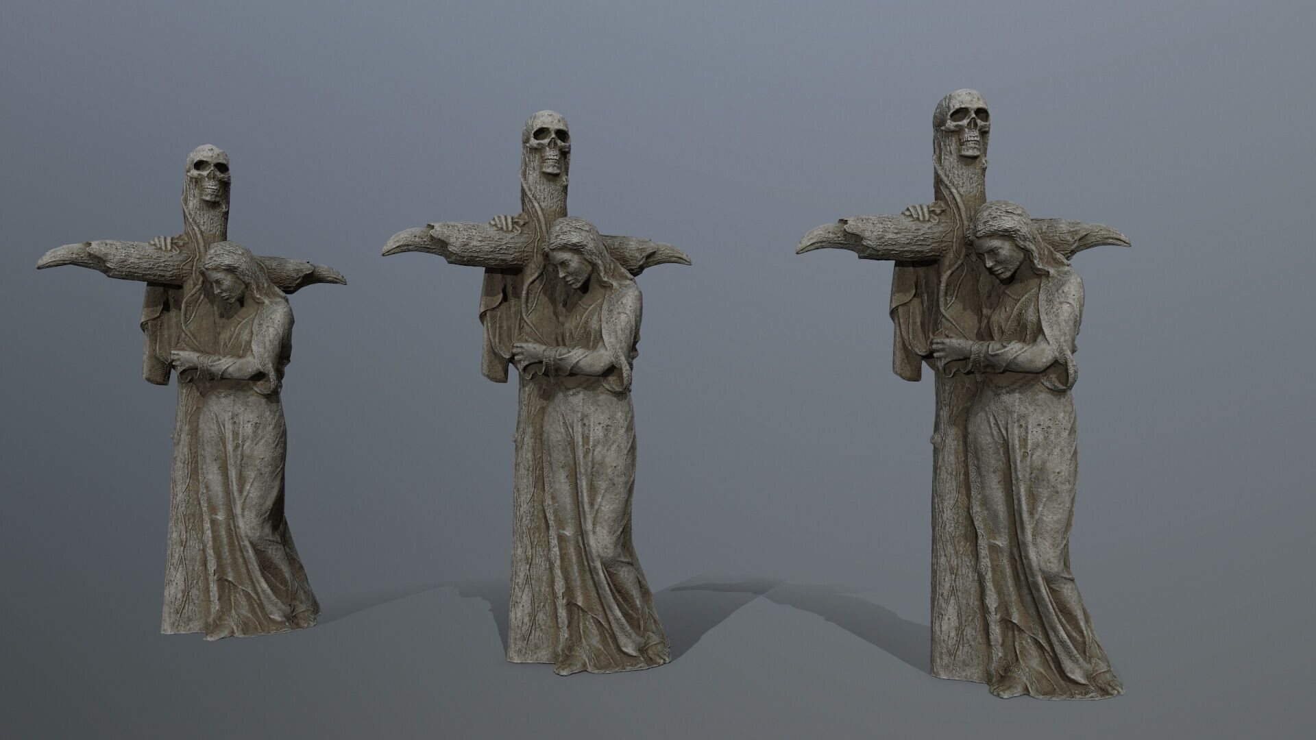 woman Statue Low-poly 3D model_14