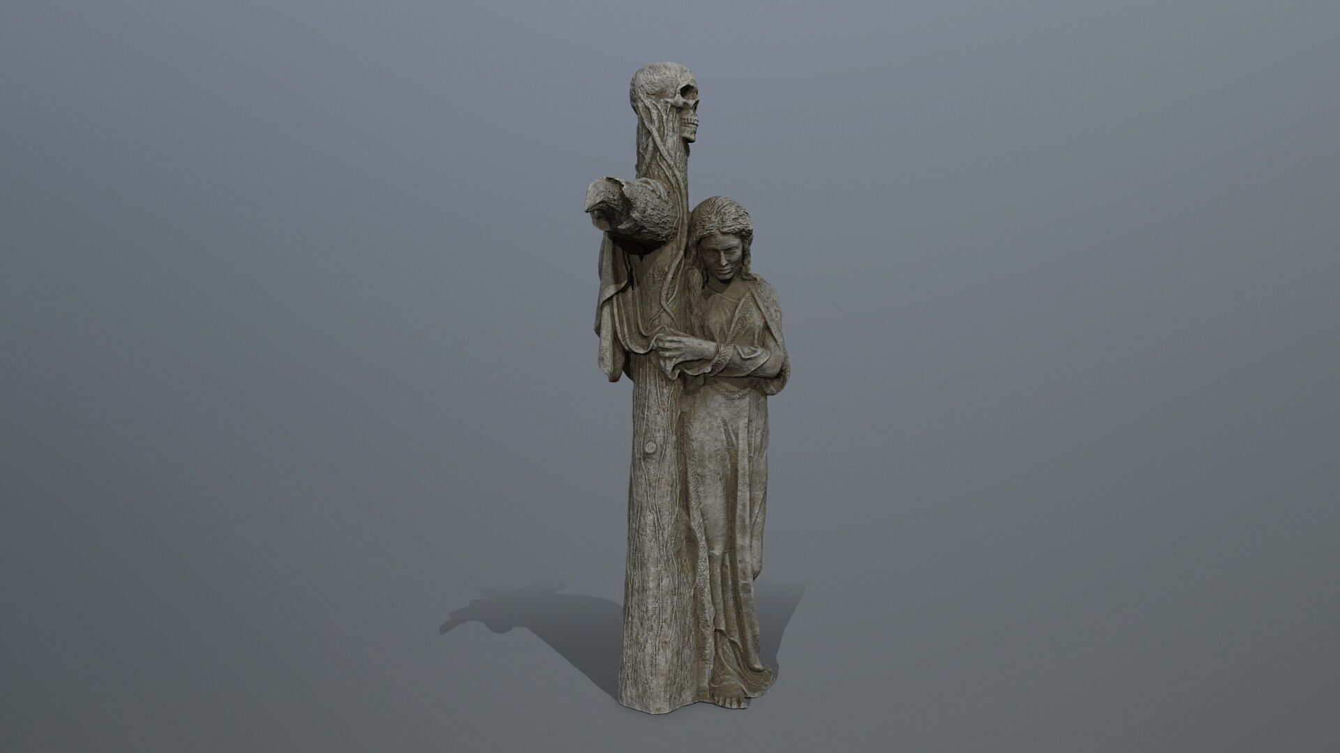 woman Statue Low-poly 3D model_4