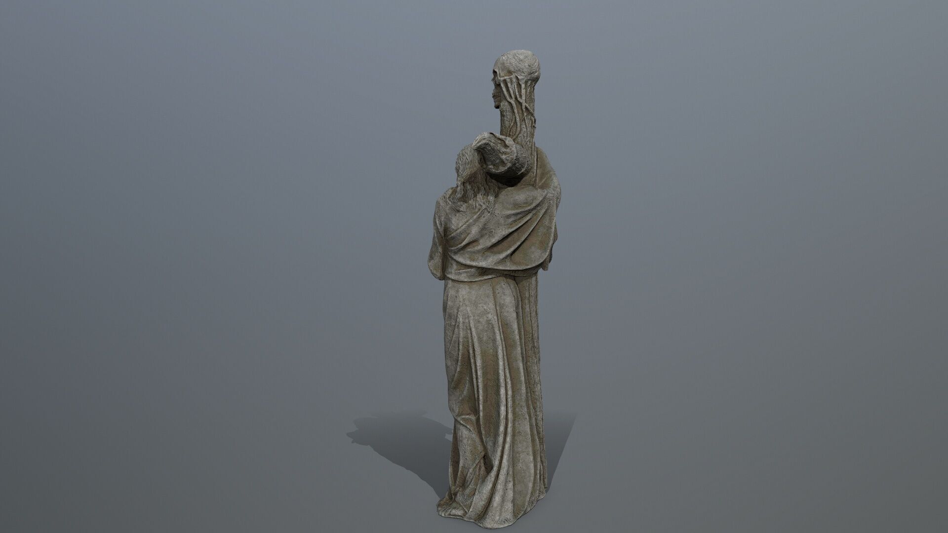 woman Statue Low-poly 3D model_8