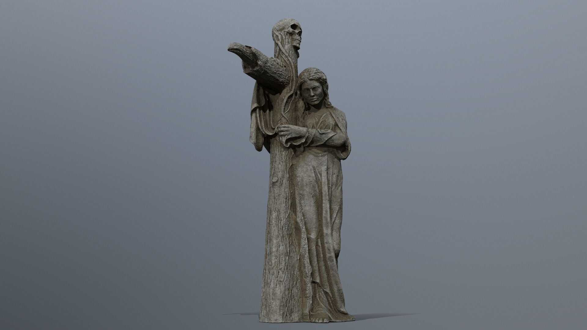 woman Statue Low-poly 3D model_13