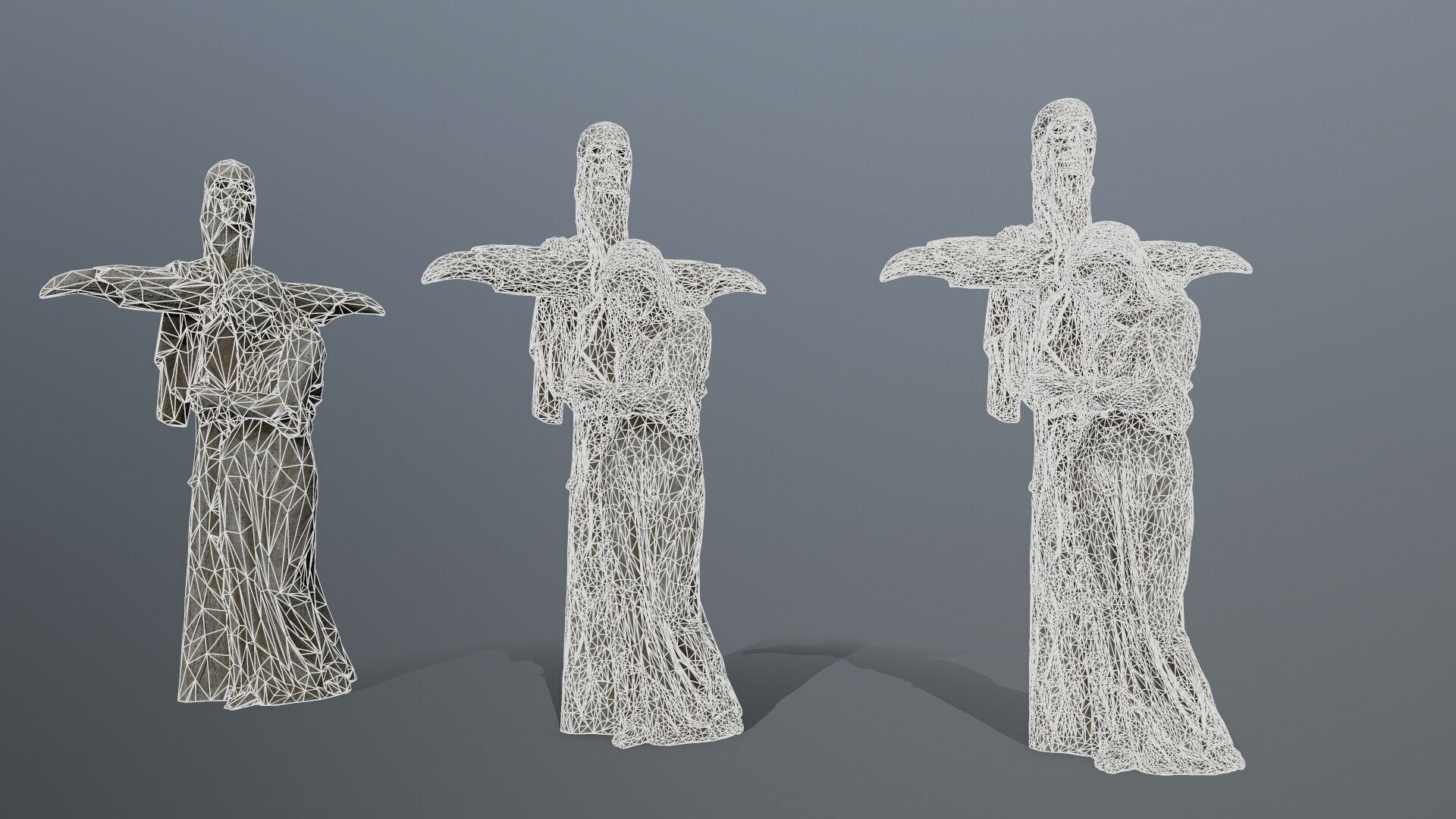 woman Statue Low-poly 3D model_15