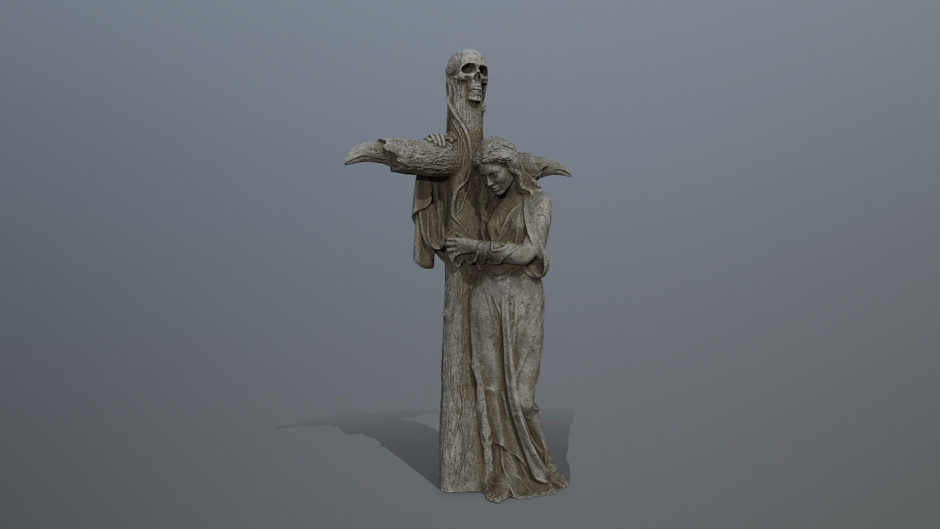woman Statue Low-poly 3D model_3