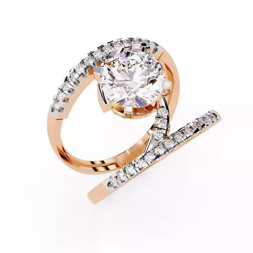 Solitaire Diamond Ring 360 animation renders 3dm stl details