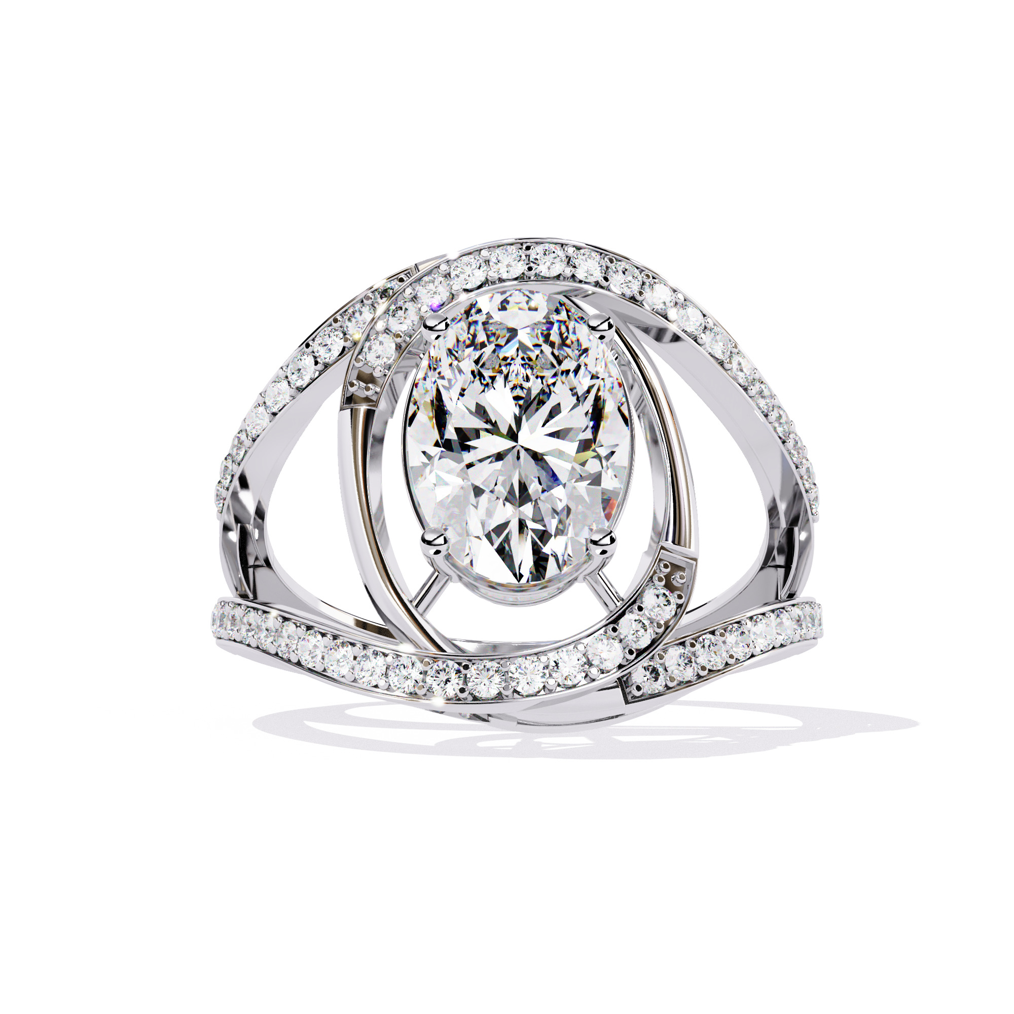 Solitaire Diamond Ring 360 animation renders 3dm stl details 3D print model_3