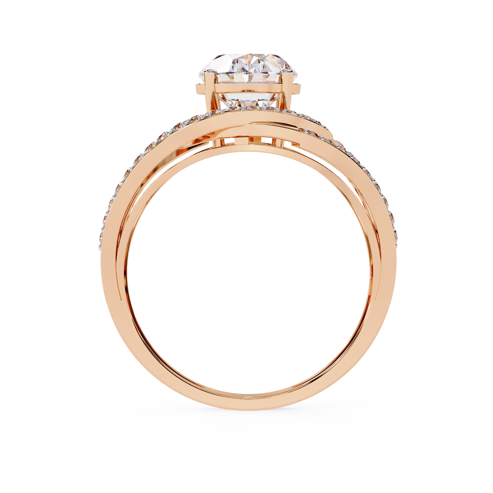 Solitaire Diamond Ring 360 animation renders 3dm stl details 3D print model_9