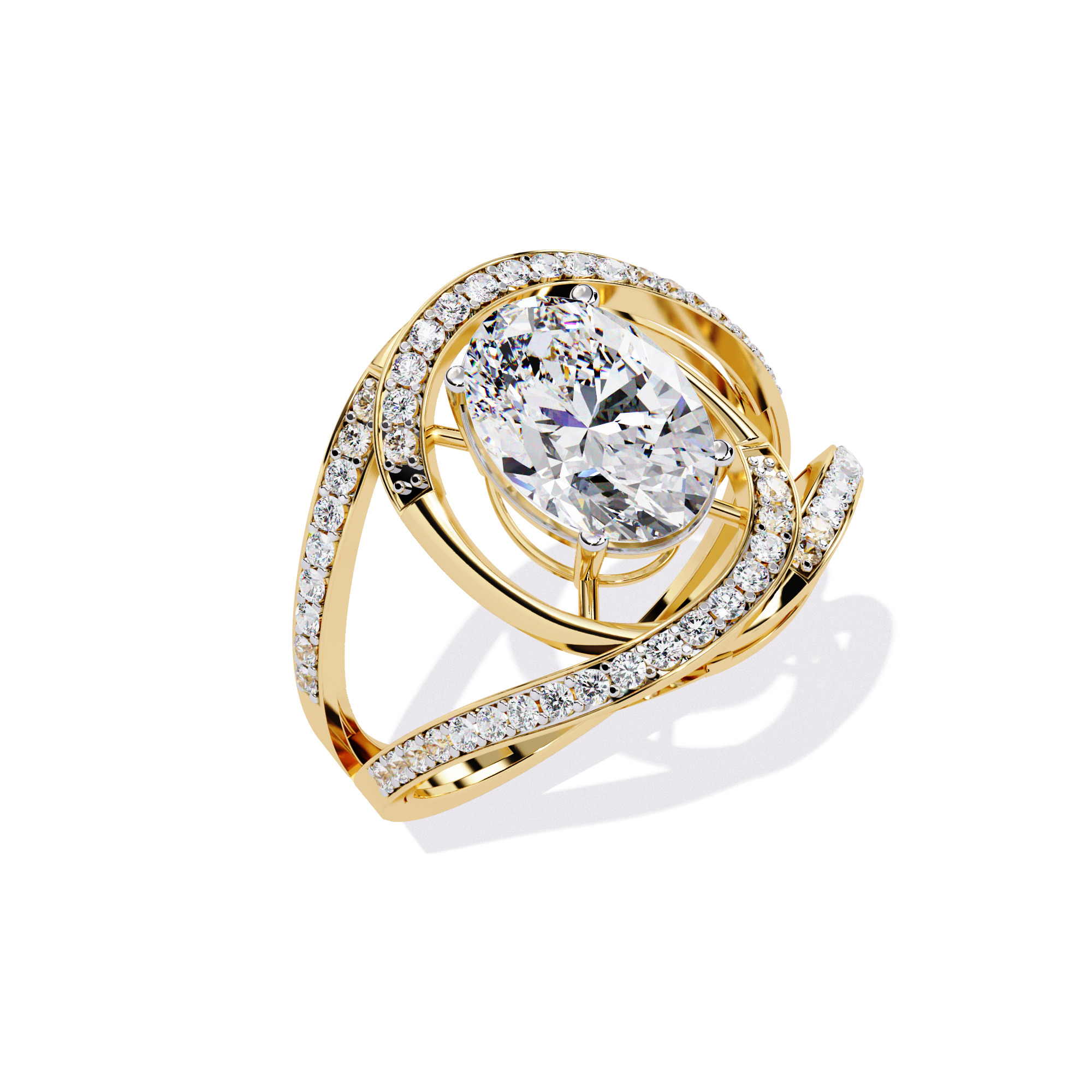 Solitaire Diamond Ring 360 animation renders 3dm stl details 3D print model_5