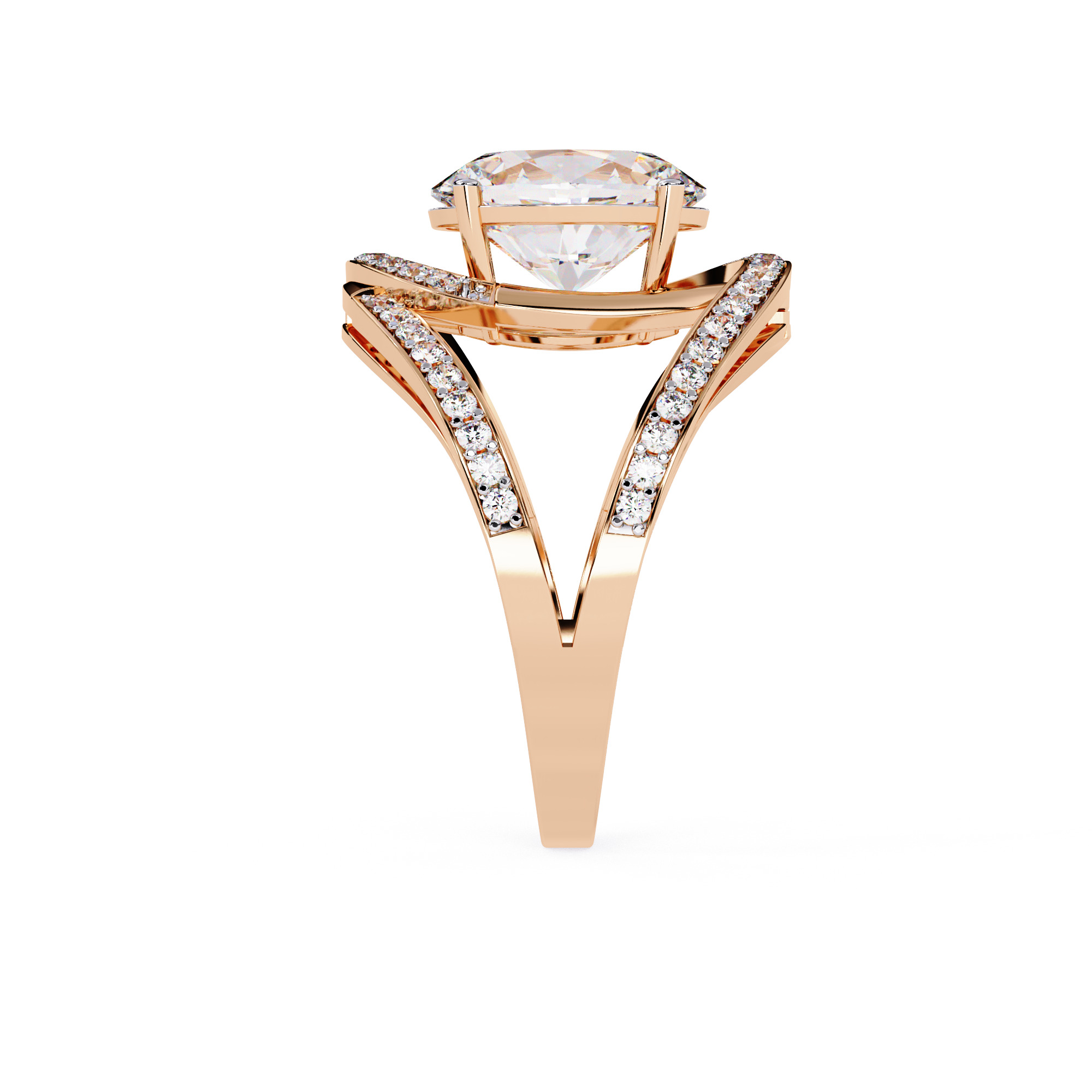 Solitaire Diamond Ring 360 animation renders 3dm stl details 3D print model_12
