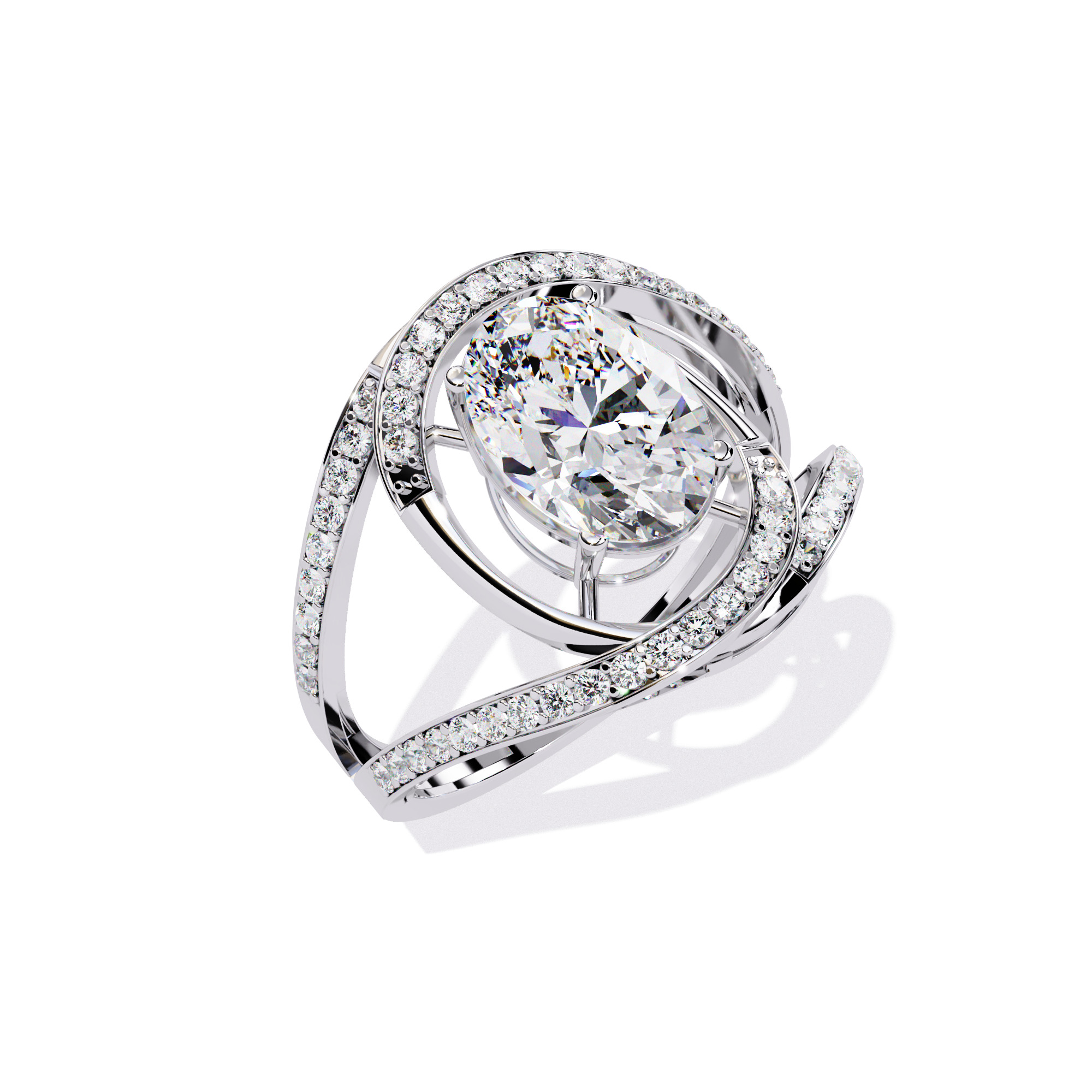 Solitaire Diamond Ring 360 animation renders 3dm stl details 3D print model_4