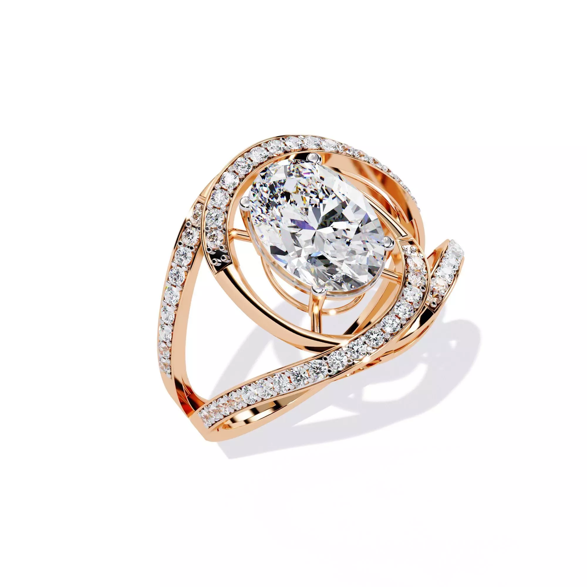 Solitaire Diamond Ring 360 animation renders 3dm stl details 3D print model_0