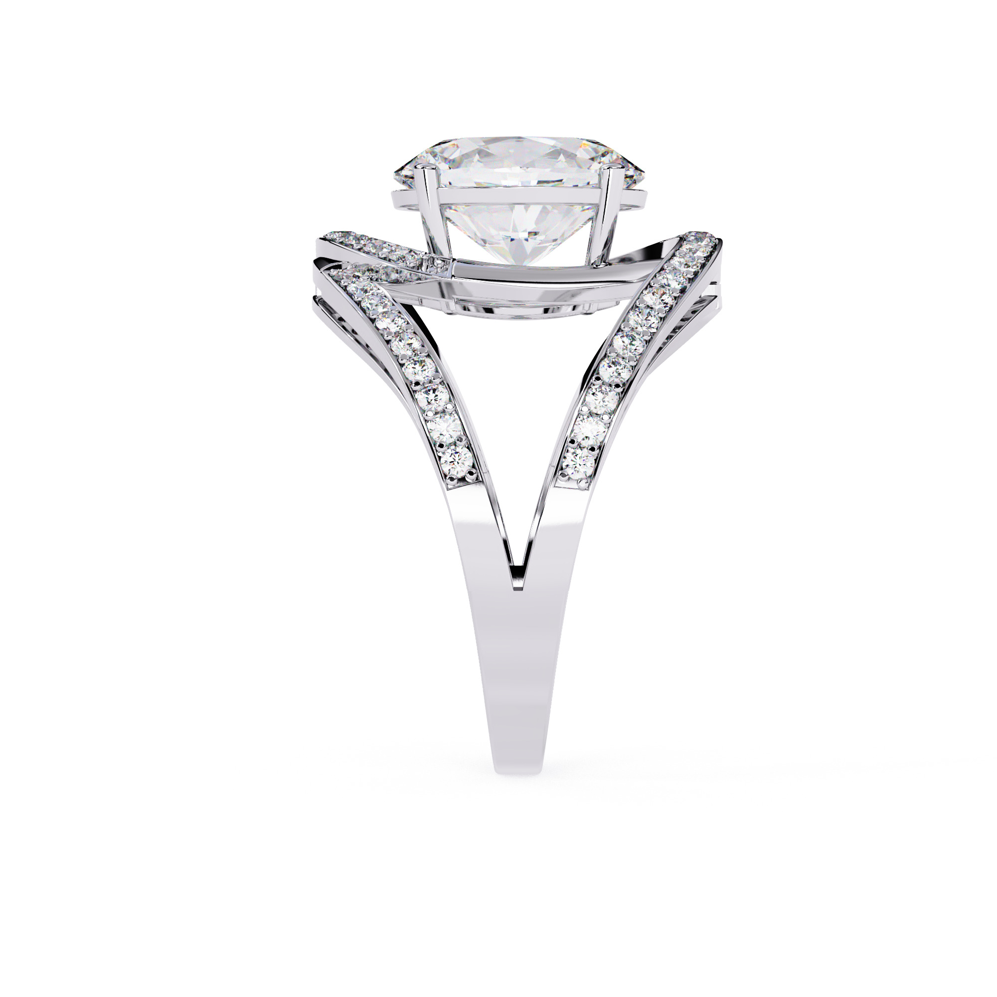 Solitaire Diamond Ring 360 animation renders 3dm stl details 3D print model_11