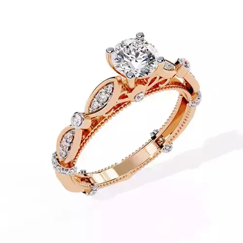 Solitaire Diamond Ring 360 animation renders 3dm stl details
