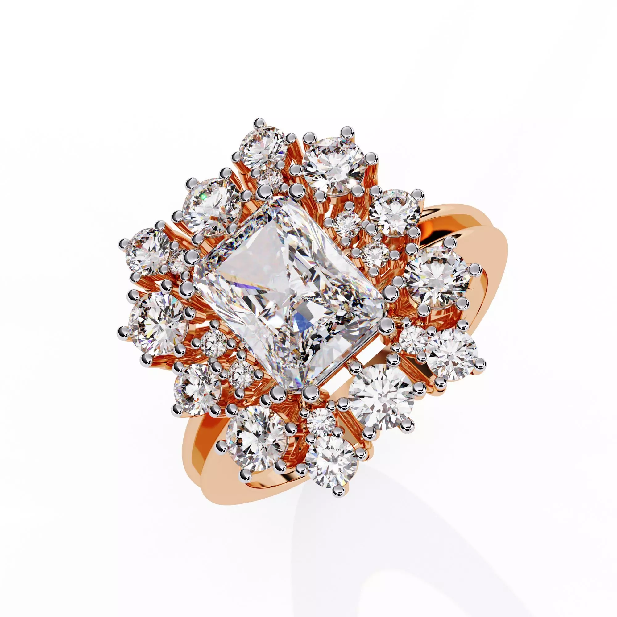 Solitaire Diamond Ring 360 animation renders 3dm stl details 3D print model_0