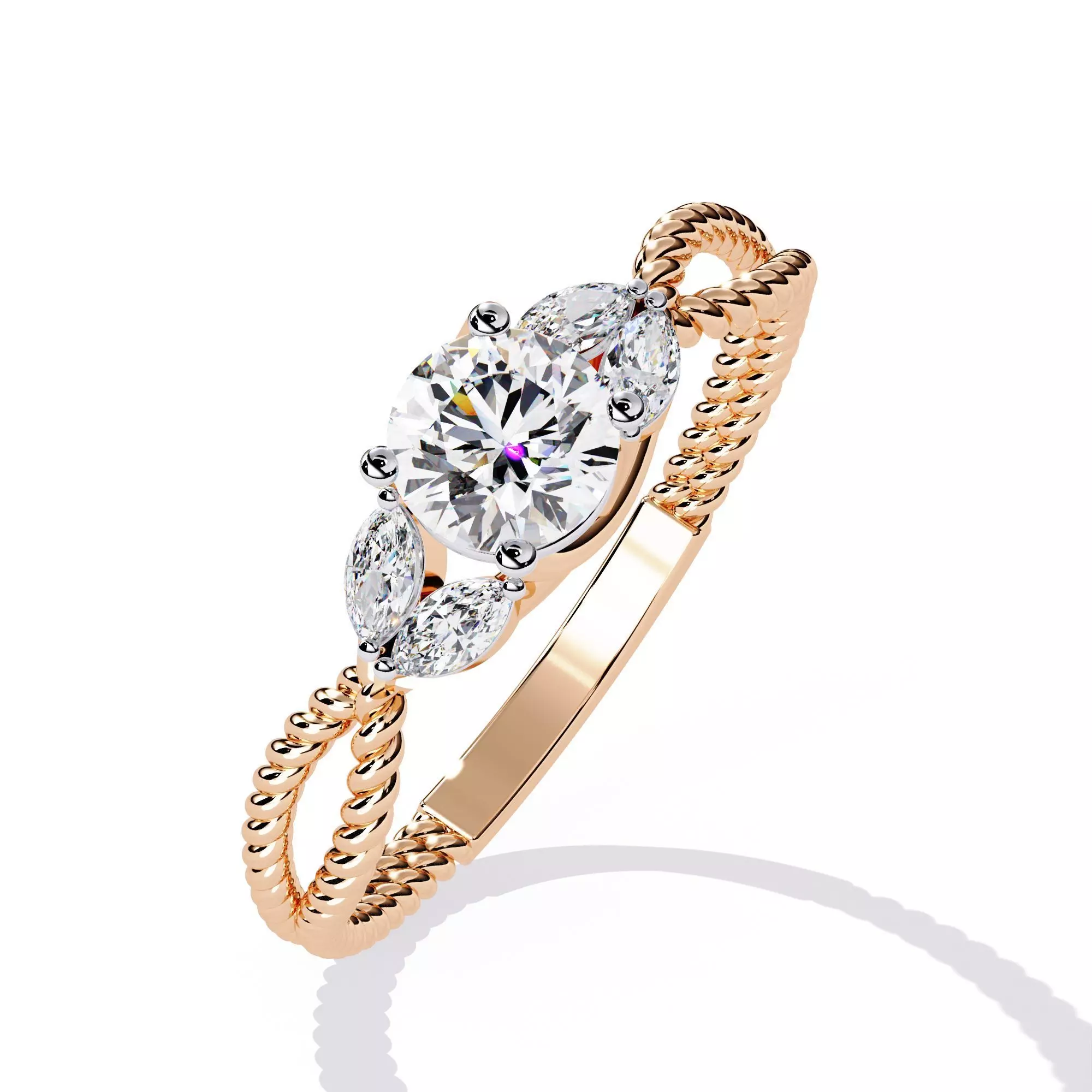 Solitaire Diamond Ring 360 animation renders 3dm stl details 3D print model_0