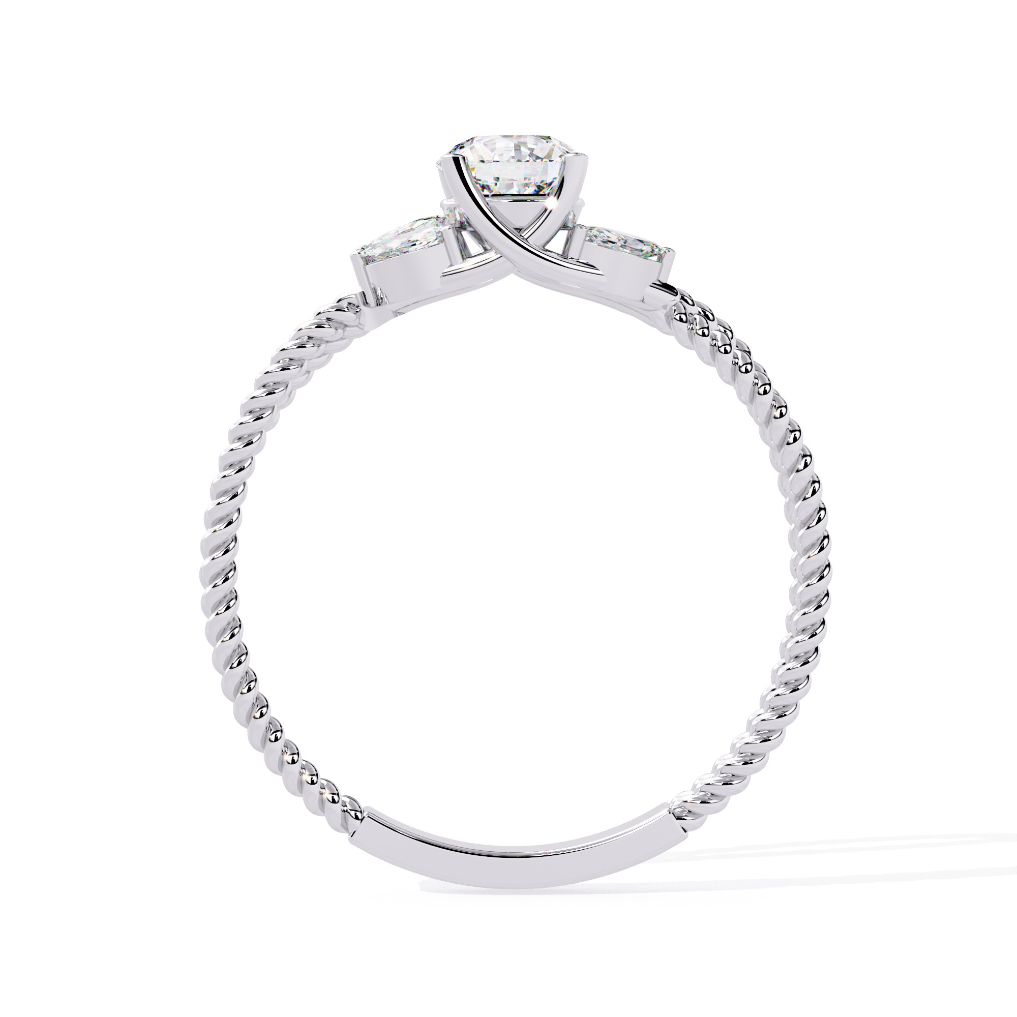 Solitaire Diamond Ring 360 animation renders 3dm stl details 3D print model_6