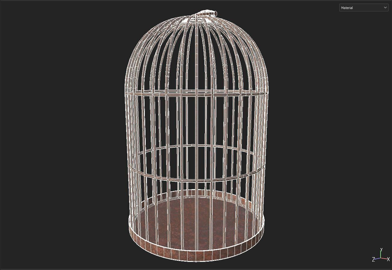 Round Rat Cage 3D model_7