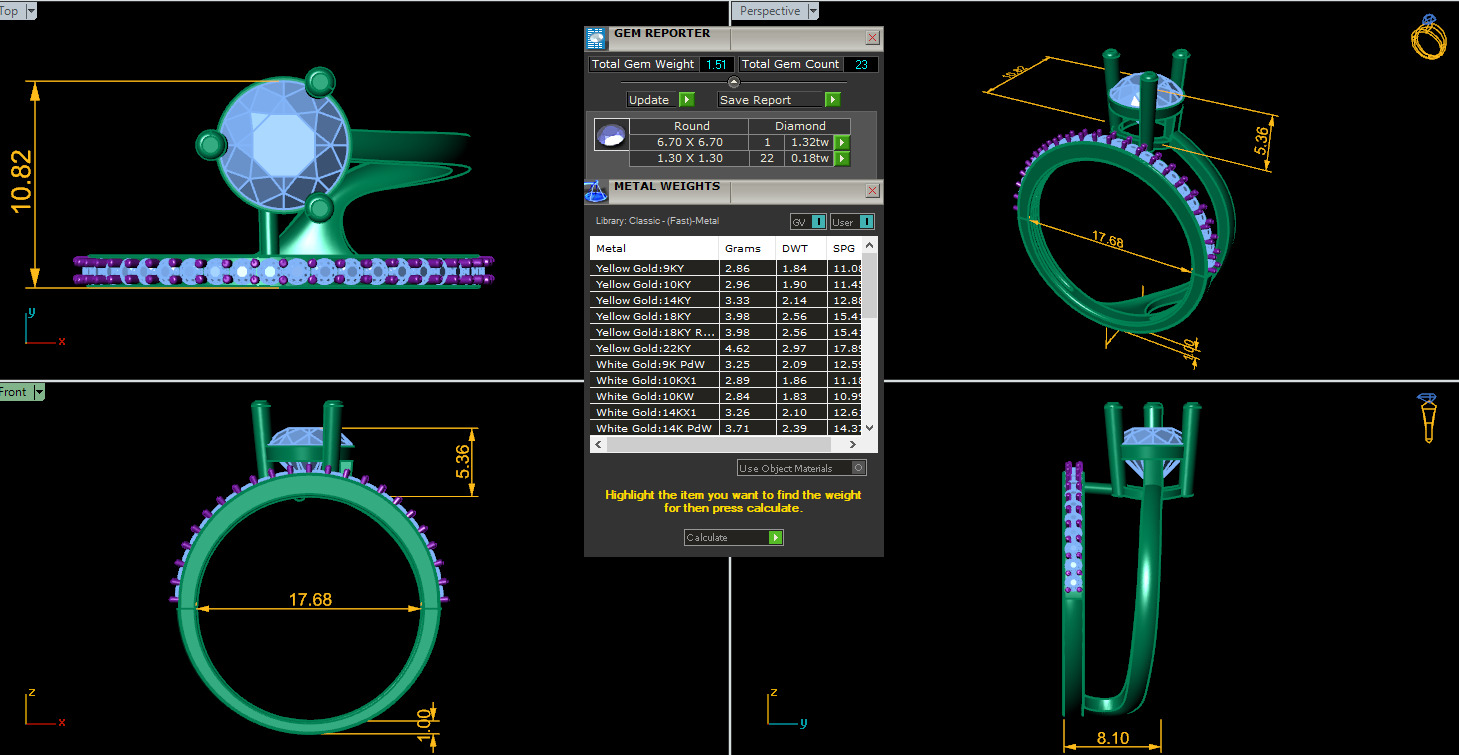 Solitaire Diamond Ring 360 animation renders 3dm stl details 3D print model_2
