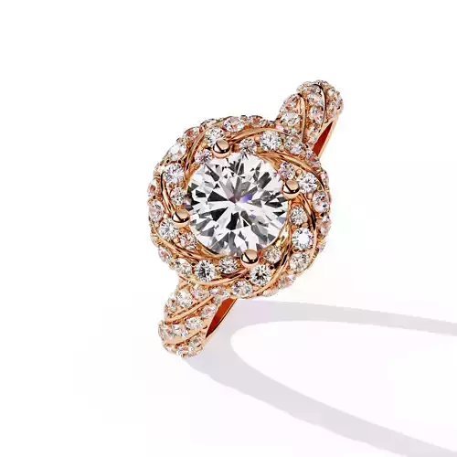 Solitaire Diamond Ring 360 animation renders 3dm stl details