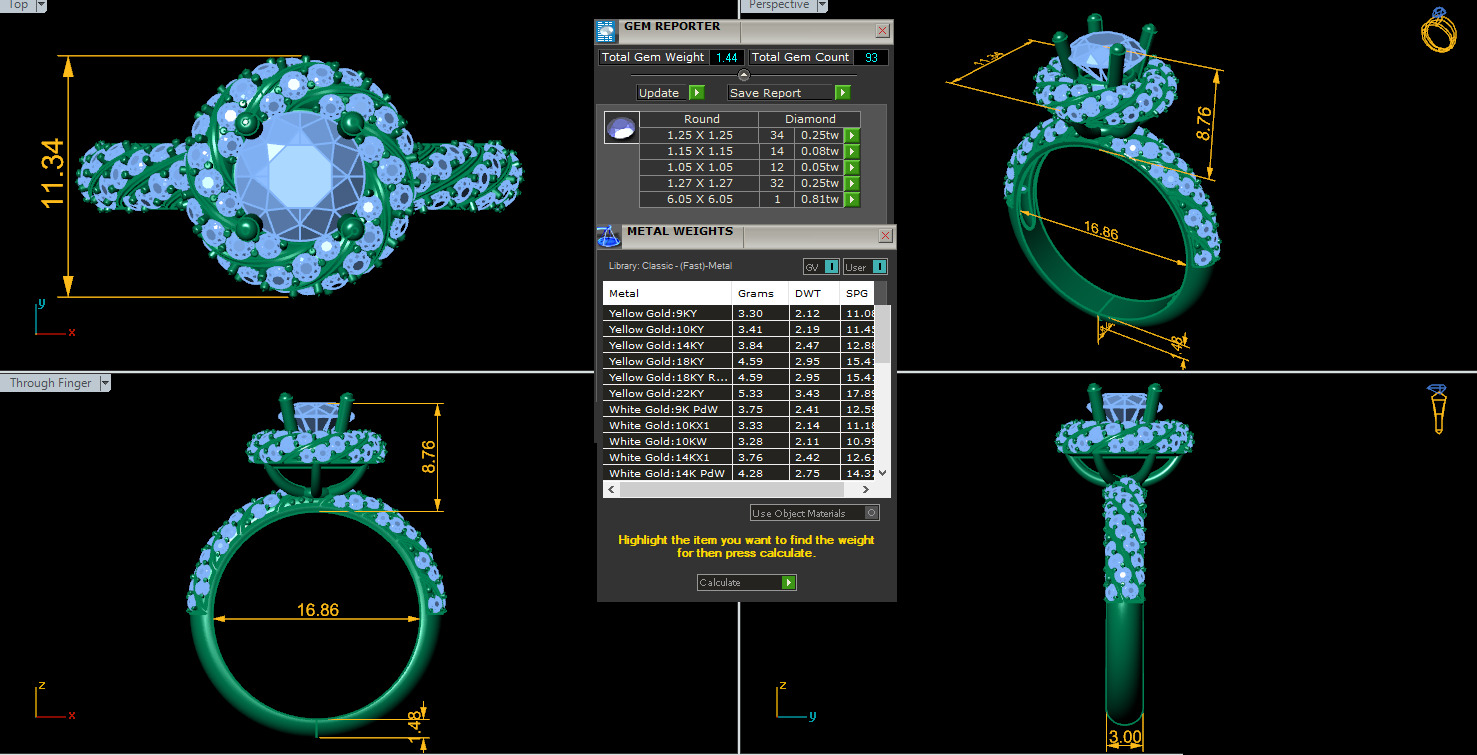 Solitaire Diamond Ring 360 animation renders 3dm stl details 3D print model_2