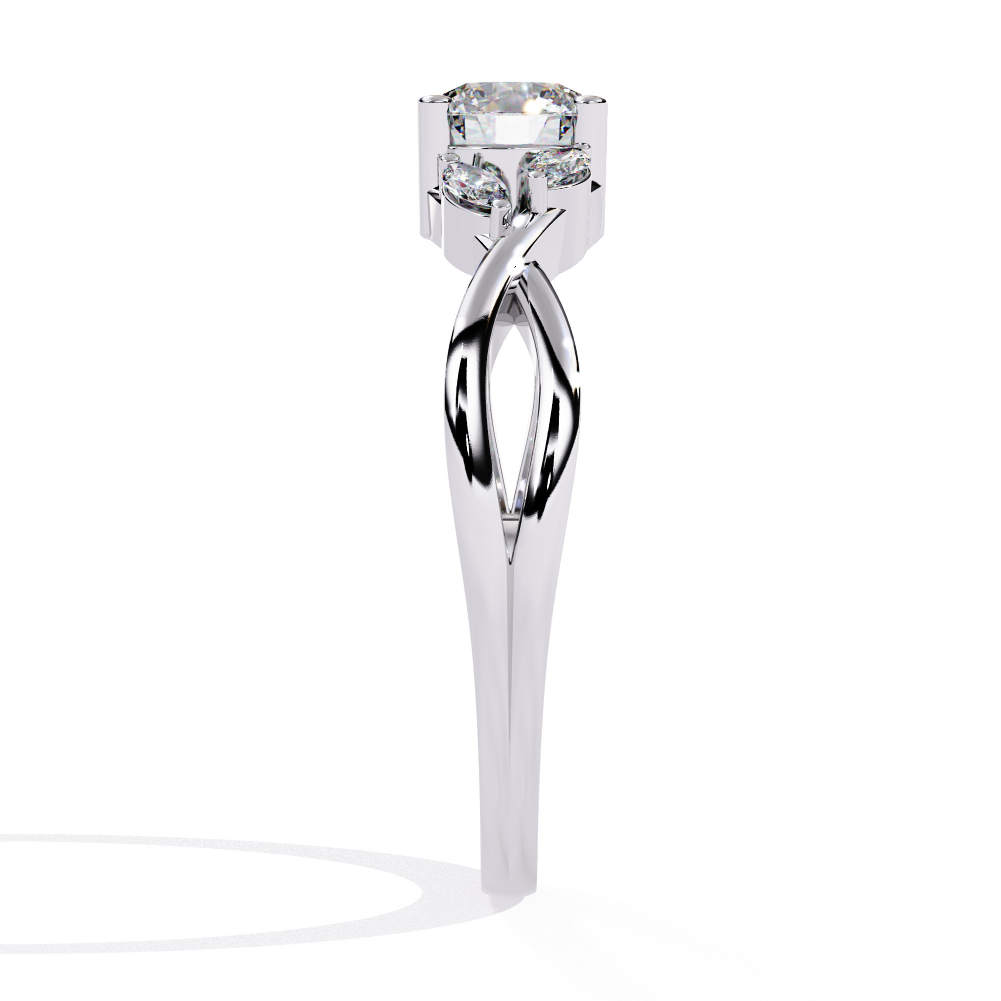 Solitaire Diamond Ring 360 animation renders 3dm stl details 3D print model_15