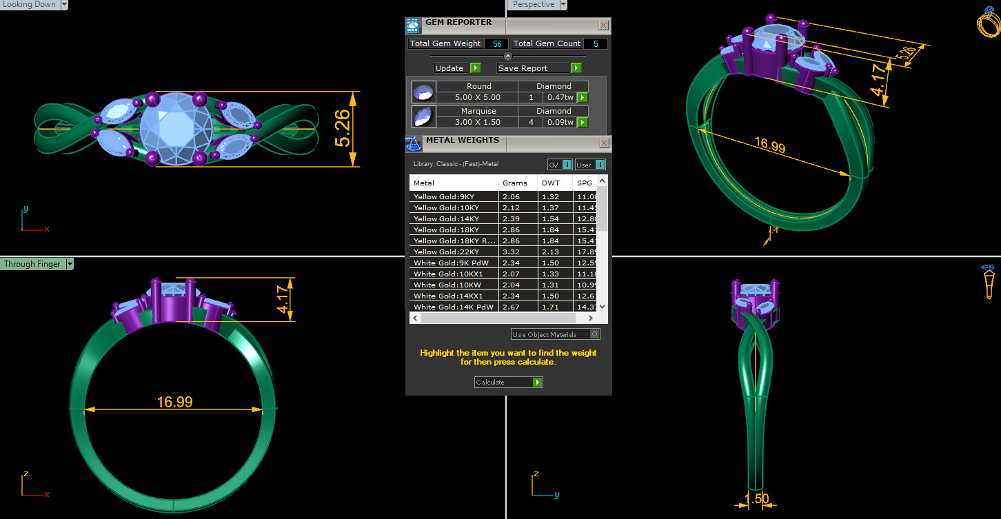 Solitaire Diamond Ring 360 animation renders 3dm stl details 3D print model_2