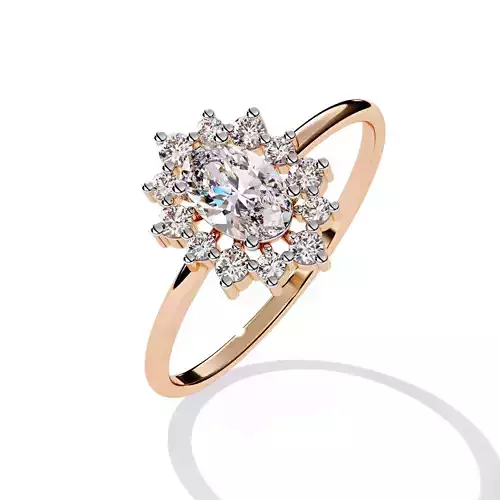 Solitaire Diamond Ring 360 animation renders 3dm stl details 3D print model