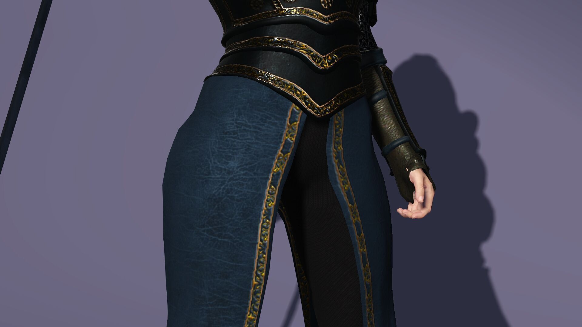 Realistic Female Blond Knight Low-poly 3D model_5